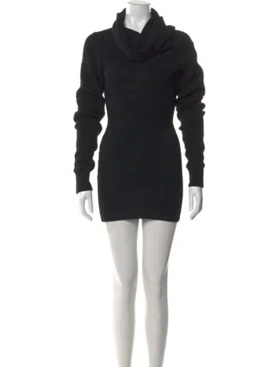 Pre-owned Aya Muse Turtleneck Mini Dress W/ Tags In Black