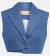 Aya Muse Ule Cropped Denim Vest In Denim