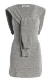 Aya Muse Vao Wool-alpaca Mini Dress In Gray