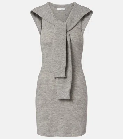 Aya Muse Vao Wool-blend Minidress In Brown