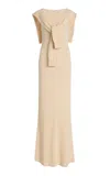 Aya Muse Vao Wrap-effect Wool-blend Maxi Dress