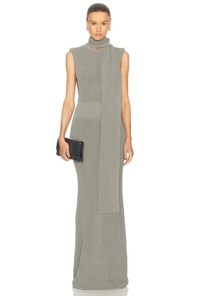 Aya Muse Velor Dress In Slate Gray