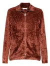 Aya Muse Velvet Cardigan In Brown