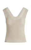 Aya Muse Vena Knit Cotton-blend Tank Top In Tan