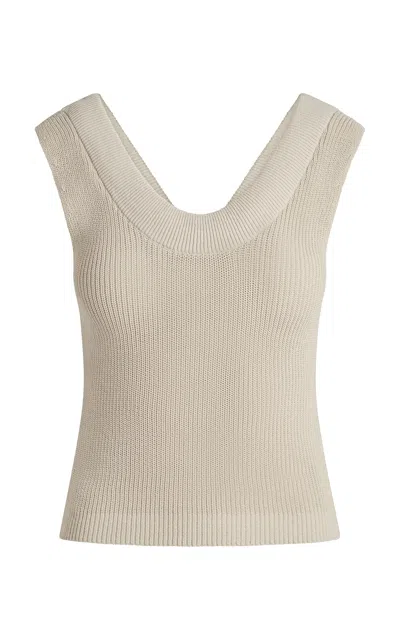 Aya Muse Vena Knit Cotton-blend Tank Top