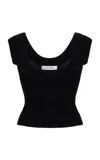 Aya Muse Vena Knit Cotton-blend Tank Top In Black