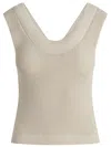 Aya Muse Vena Knit Cotton-blend Tank Top In Neutrals