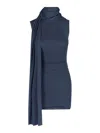 Aya Muse Solar' Shawl Mini Dress - Navy In Blue
