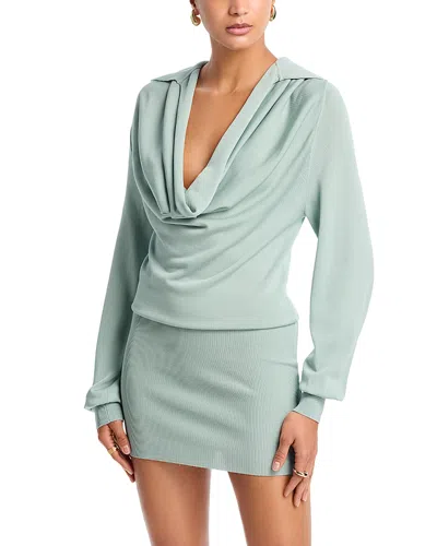 Aya Muse Vida Cowlneck Dress In Green