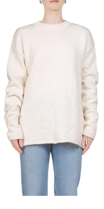 Aya Muse Vintage Crewneck In Cream In White