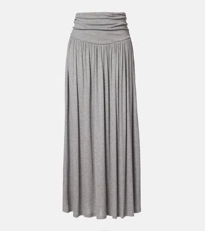 Aya Muse Viona Draped Maxi Skirt In Gray