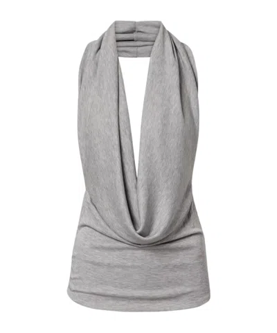 Aya Muse Viona Draped Top In Gray