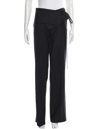 Pre-owned Aya Muse Virgin Wool Wide Leg Pants In Gray