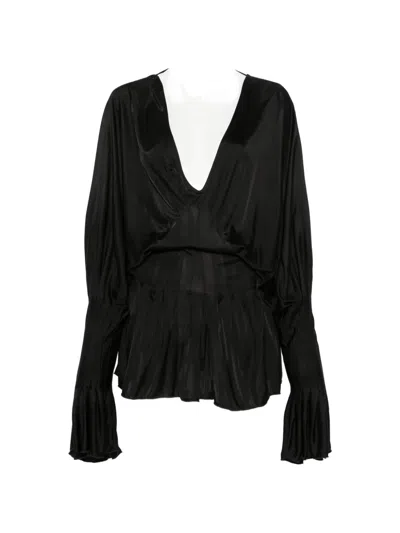 Aya Muse V-neck Mini Dress In Black