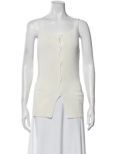 Pre-owned Aya Muse V-neck Sleeveless Top In Neutral