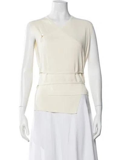 Pre-owned Aya Muse V-neck Sleeveless Top In Neutral