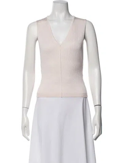 Pre-owned Aya Muse V-neck Sleeveless Top In Neutrals