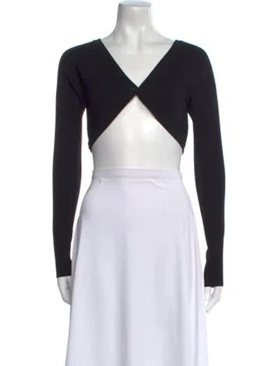 Pre-owned Aya Muse V-neck Sweater In Black