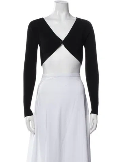 Pre-owned Aya Muse V-neck Sweater In Black