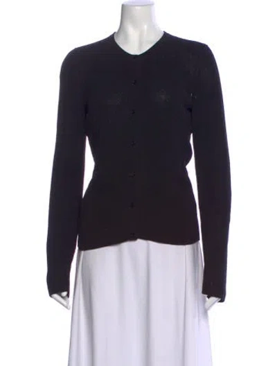 Pre-owned Aya Muse V-neck Sweater In Black
