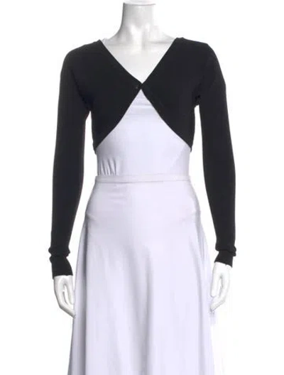 Pre-owned Aya Muse V-neck Sweater In Black