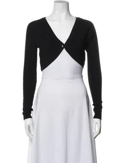 Pre-owned Aya Muse V-neck Sweater In Black