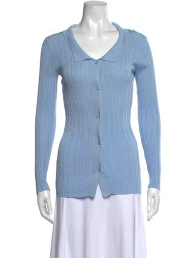 Pre-owned Aya Muse V-neck Sweater In Blue