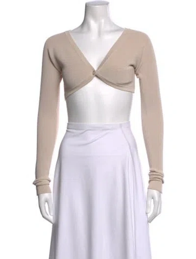 Pre-owned Aya Muse V-neck Sweater In Neutrals