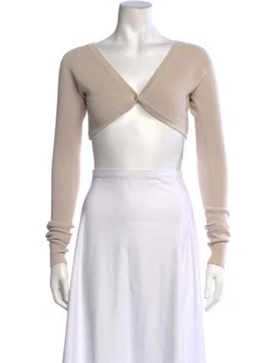 Pre-owned Aya Muse V-neck Sweater In Neutrals