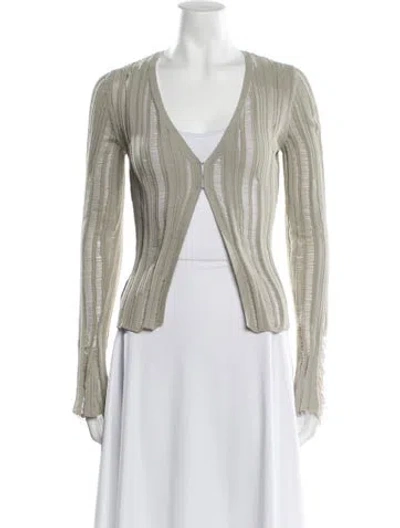 Pre-owned Aya Muse V-neck Sweater W/ Tags In Gray