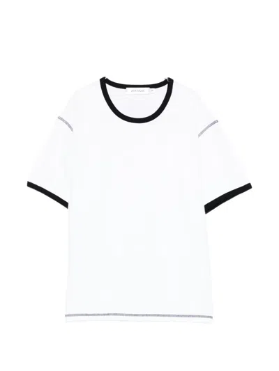Aya Muse Waffle Trim T-shirt In White