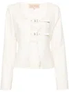 AYA MUSE WHITE APURE BUCKLED JACKET - WOMEN'S - POLYESTER/WOOL