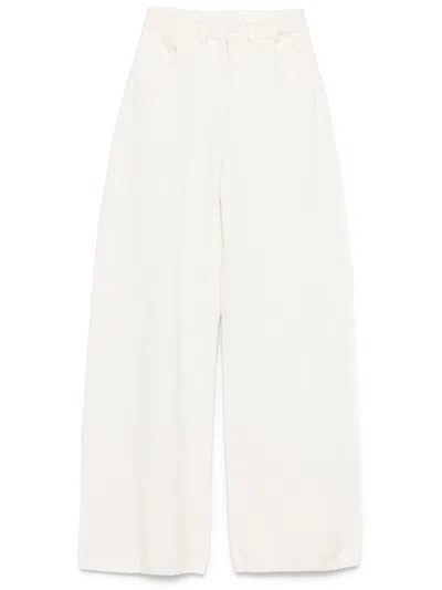 Aya Muse Wide-leg Knitted Trousers In White
