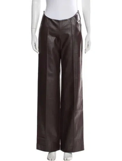 Pre-owned Aya Muse Wide Leg Pants In Brown