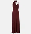Aya Muse Wisp Draped Stretch-jersey Maxi Dress In Brown