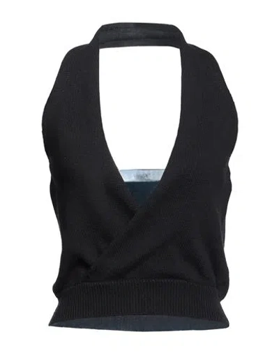 Aya Muse Woman Top Black Size S Cotton, Nylon