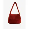 Aya Muse Womens Aria Mini Cashmere And Silk-blend Shoulder Bag Apple In Red