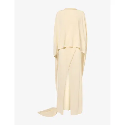 Aya Muse Womens  Eos Layered Linen-blend Maxi Dress In Buttercream