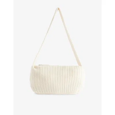 Aya Muse Womens Off White Zucca Cashmere And Silk Shoulder Bag