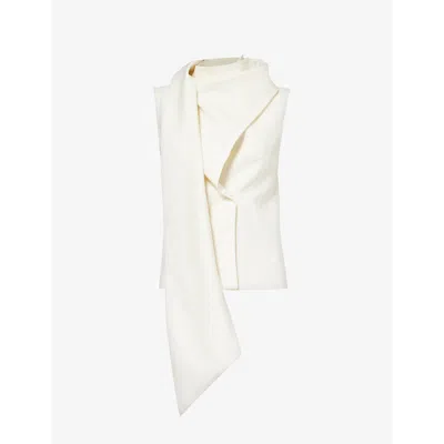 Aya Muse Womens  Lyra Sleeveless Wool-blend Top In White