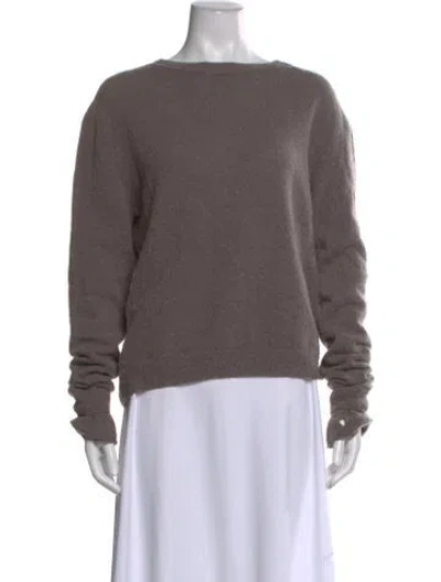 Pre-owned Aya Muse Wool Bateau Neckline Sweater In Gray