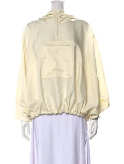 Pre-owned Aya Muse Wool Crew Neck Hoodie In Yellow