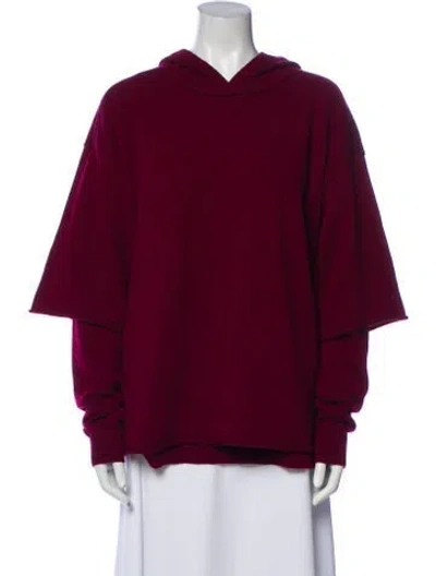 Pre-owned Aya Muse Wool Crew Neck Sweater In Burgundy