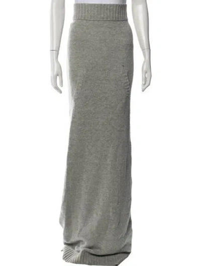 Pre-owned Aya Muse Wool Long Skirt In Grey