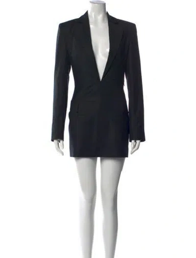 Pre-owned Aya Muse Wool Mini Dress In Black