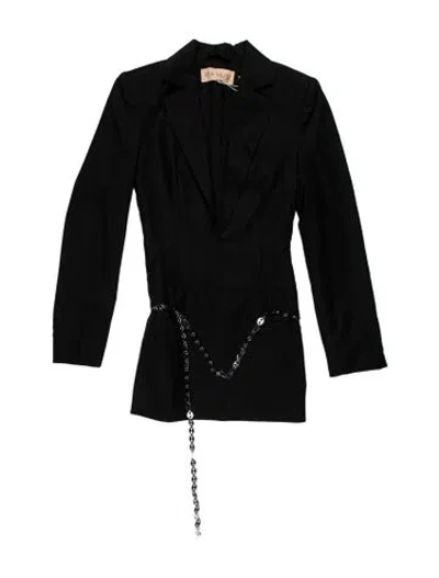 Pre-owned Aya Muse Wool Mini Dress In Black