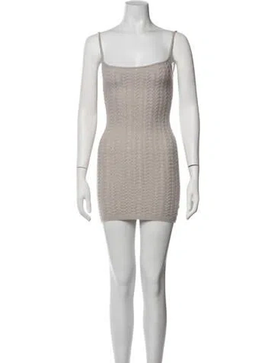 Pre-owned Aya Muse Wool Mini Dress In Grey