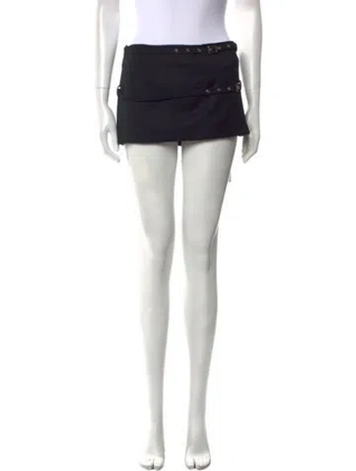 Pre-owned Aya Muse Wool Mini Skirt W/ Tags In Black