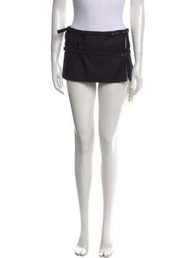 Pre-owned Aya Muse Wool Mini Skirt W/ Tags In Black