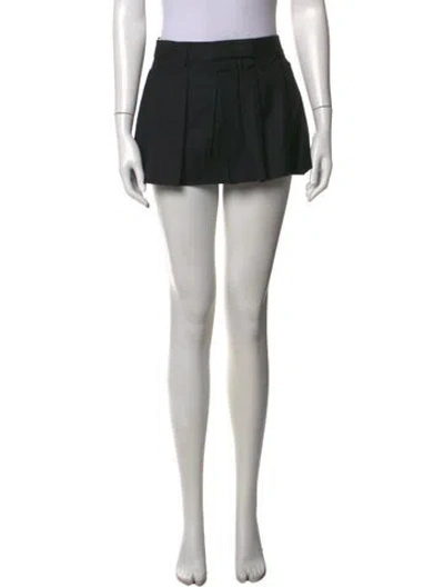 Pre-owned Aya Muse Wool Mini Skirt W/ Tags In Black